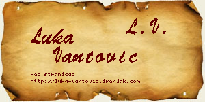 Luka Vantović vizit kartica